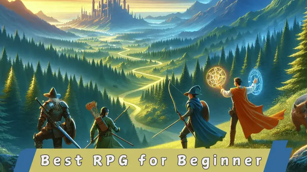 Discover the best RPG games for beginners, featuring a fantasy landscape