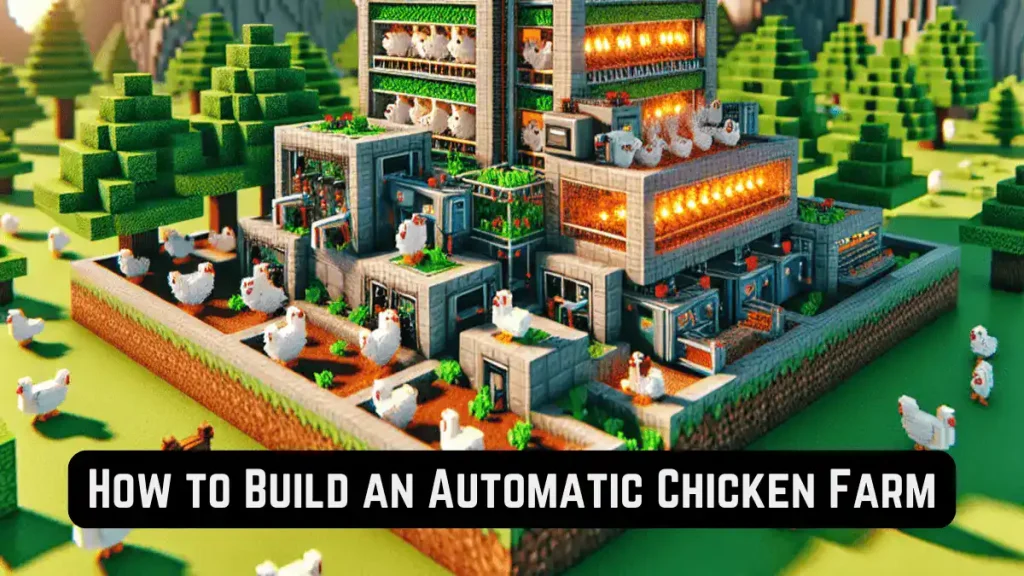 Minecraft tutorial on building an automated chicken farm